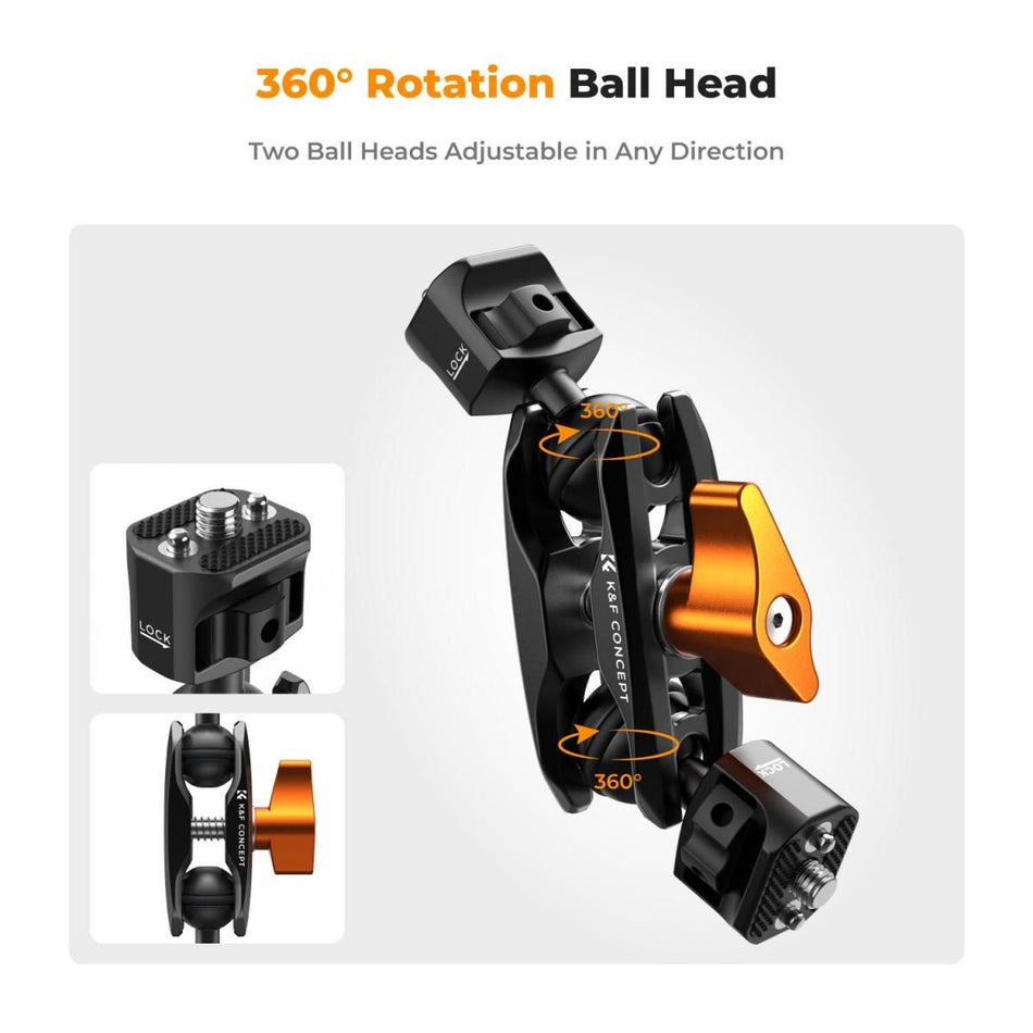 K&F Concept MS14 Magic Arm with Double Ballheads 1/4" Screw (KF31.082)