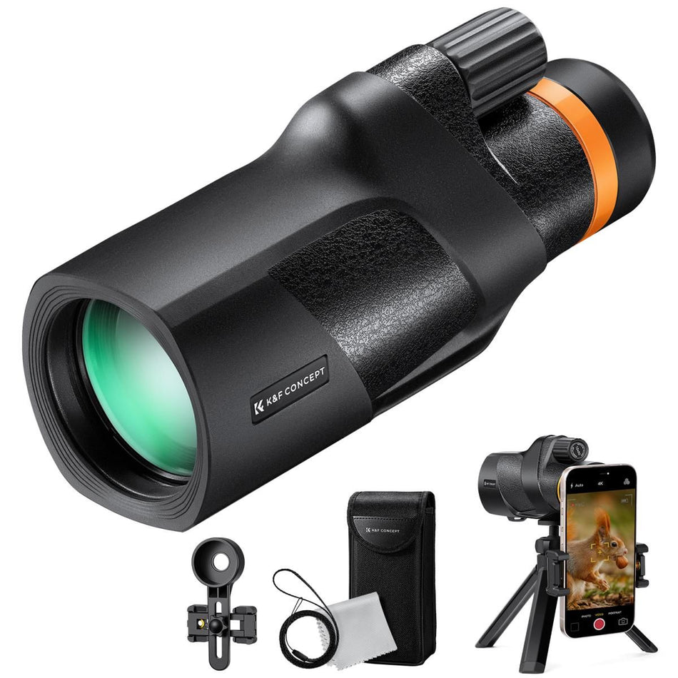 K&F Concept KF33.086 12x50 BAK4 HD Waterproof Monocular with Smartphone Holder & Tripod