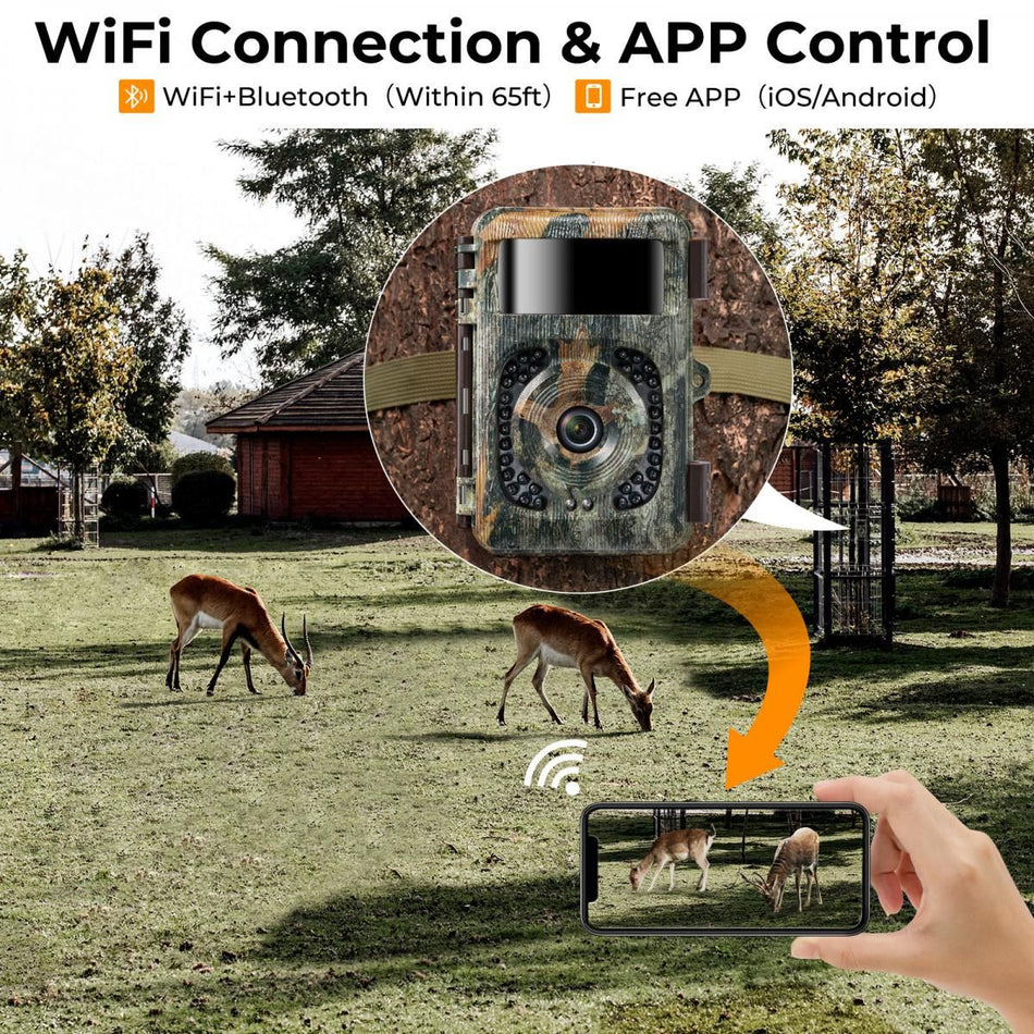 K&F Concept KF35.127V1 Trail Camera 4K, WiFi, 48MP, Night Vision and IP66 Waterproof