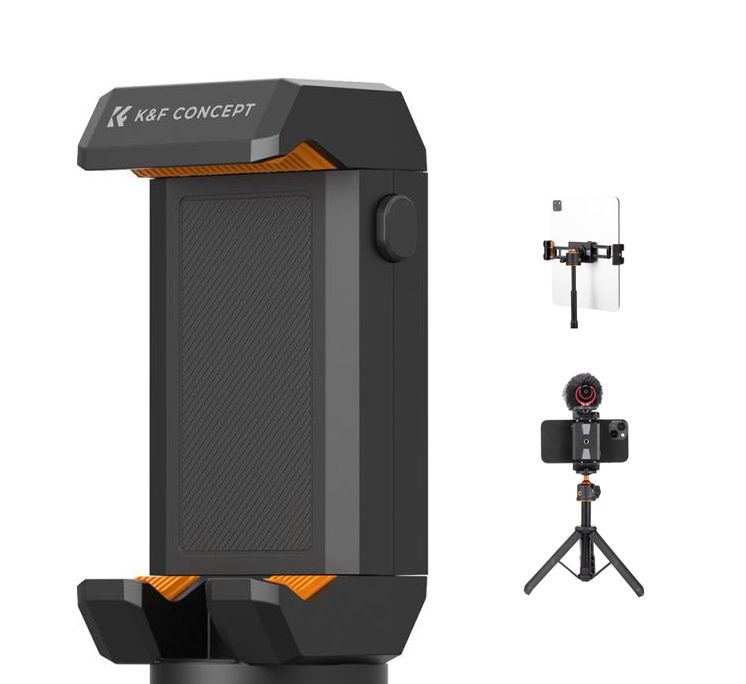 K&F Concept MS20 Phone and Tablet Clamp With Tripod Mount and Cold Shoe KF31.095