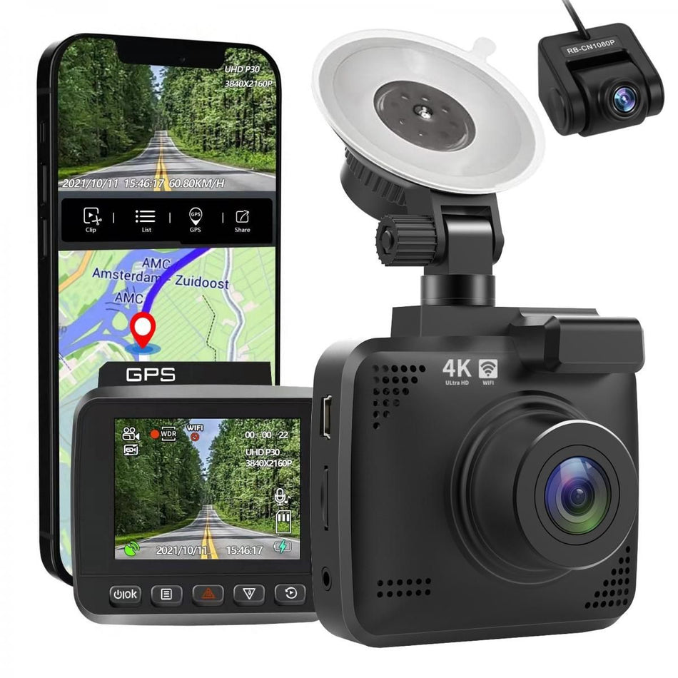 K&F Concept V53 Car Dash Cam 4K, IPS Οθόνη 3" με Κάμερα Οπισθοπορείας GW41.0057