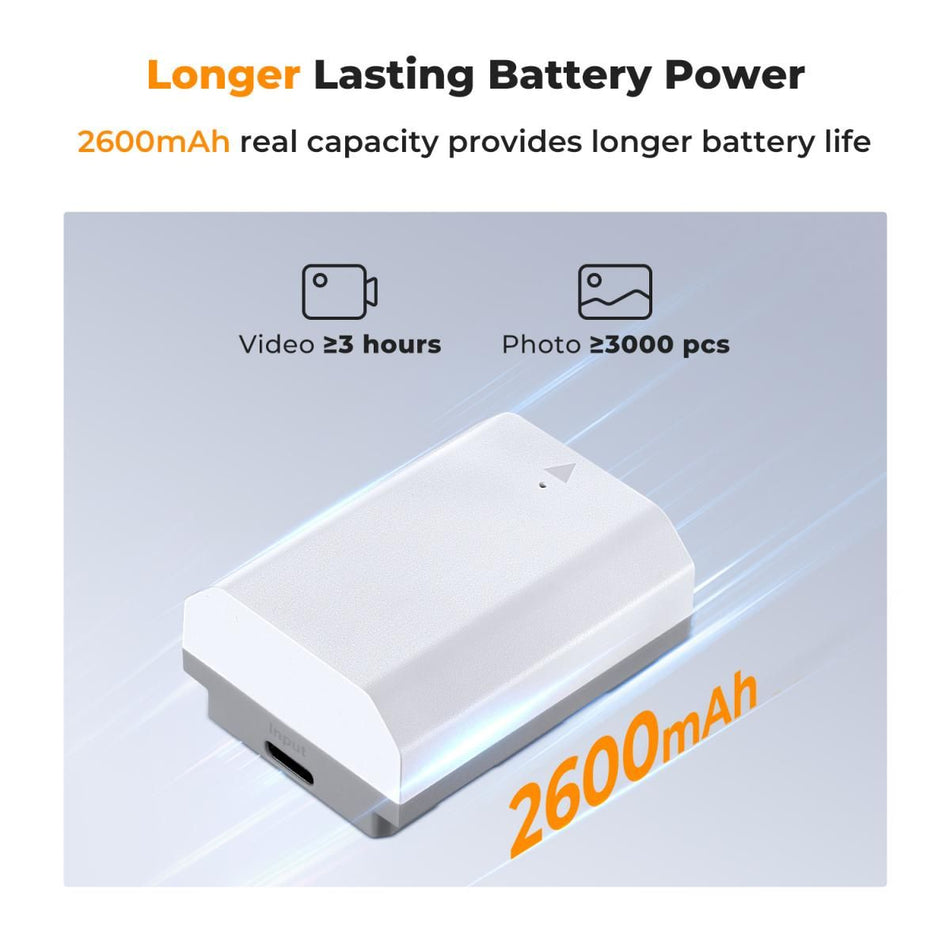 K&F Concept NP-FZ100 2600mAh Battery With Type-C Fast Charging, Compatible with Sony (KF28.0034)
