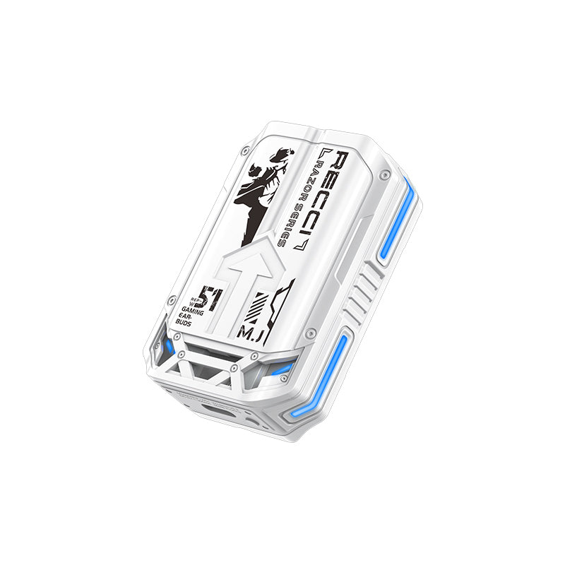 Recci REP-W51 Razor Écouteurs sans fil Bluetooth avec boîtier de charge Blanc