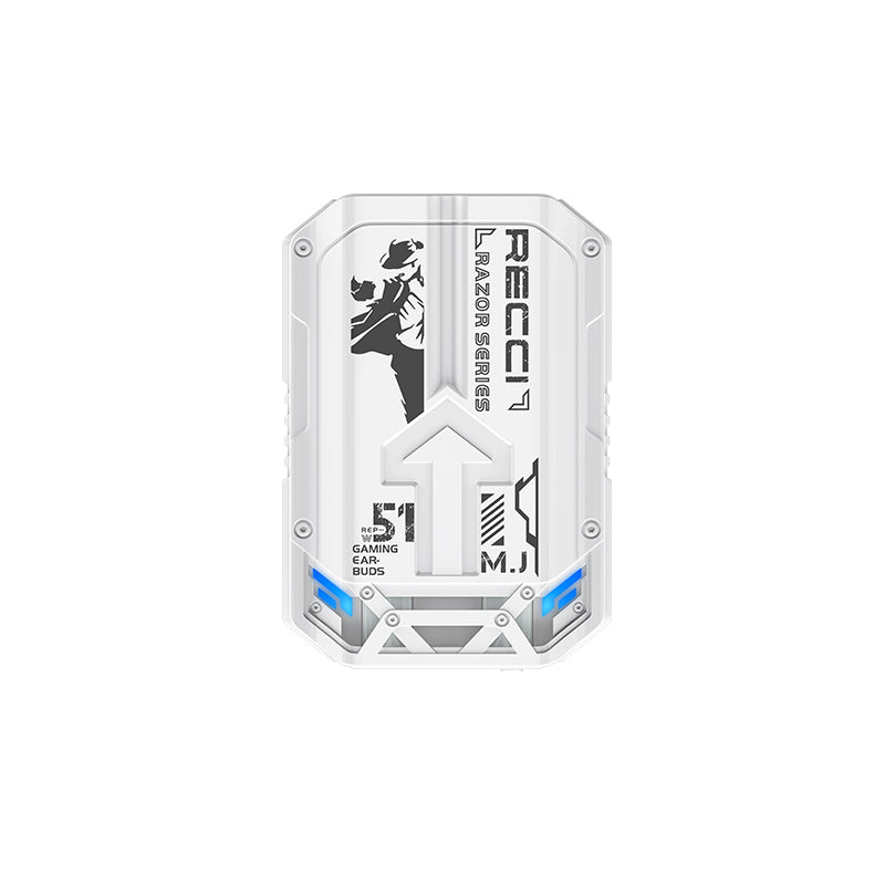Recci REP-W51 Razor Écouteurs sans fil Bluetooth avec boîtier de charge Blanc