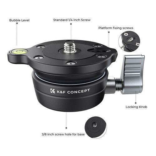 K&F Concept LB-60 Tripod Leveling Base Head (KF31.102)