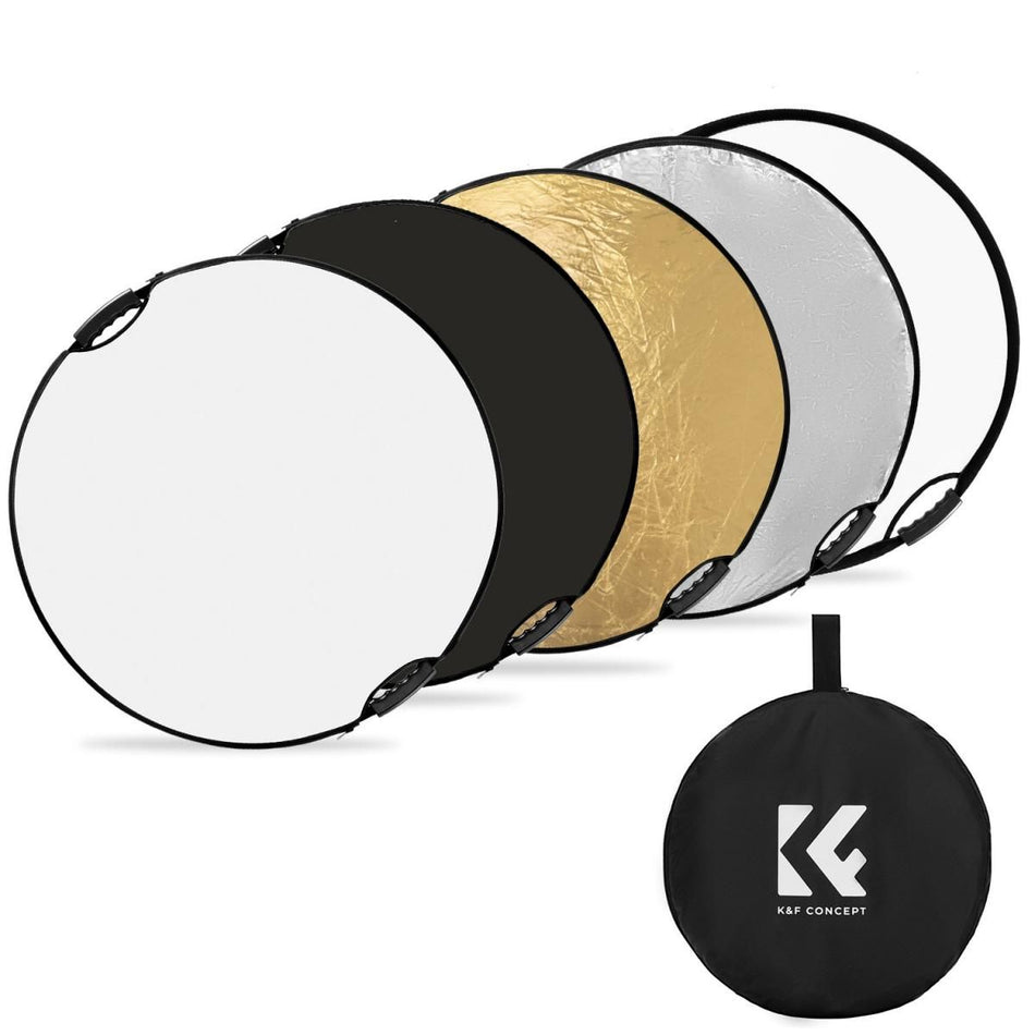 K&F Concept 5-in-1 Reflector Disc With Grips ( Gold/Silver/Black/White/Translucent) 80cm KF18.0005