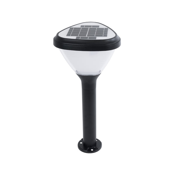 SOLARMIS 90521 LED Solar Bollard Light Κολωνάκι Κήπου Εξωτερικού Χώρου 10W 180lm 120° με Ενσωματωμένο Φωτοβολταϊκό Panel 6V 5W & Επαναφορτιζόμενη Μπαταρία Li-ion 3.2V 6000mAh με Αισθητήρα Ημέρας-Νύχτας - Αδιάβροχο IP65 Φ26 x Υ60cm Ψυχρό Λευκό 6000K - 2...