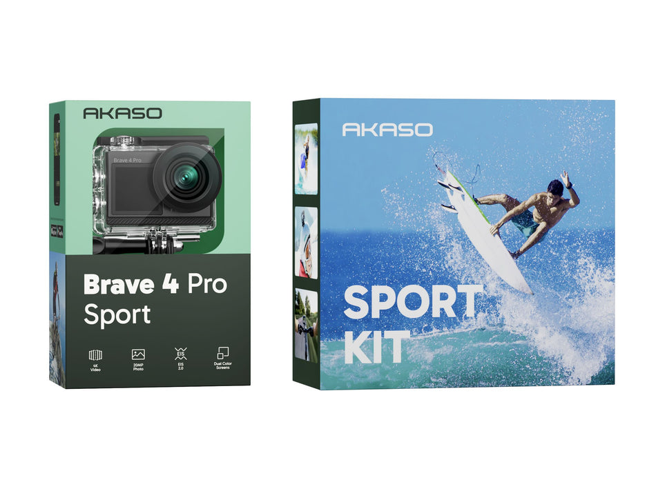 Akaso Brave 4 Pro Sport kit Waterproof Action Camera With 2 Batteries and MicroSD 64GB