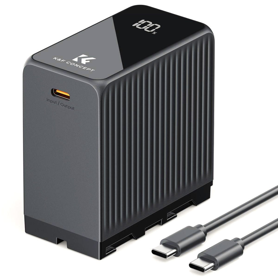 K&F Concept NP-F970 10500mAh με Γρήγορη Φόρτιση, Οθόνη OLED, Διπλή Type-C και USB-A, Συμβατή με Sony (KF28.0073)