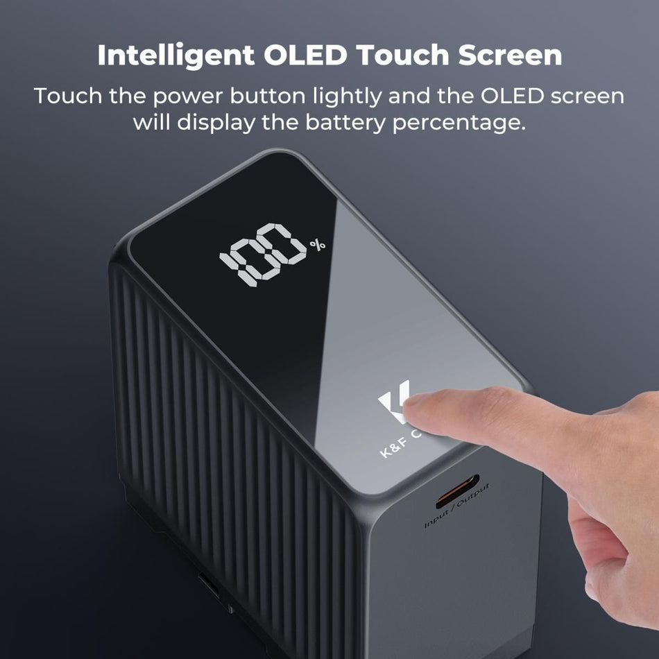 K&F Concept NP-F970 10500mAh με Γρήγορη Φόρτιση, Οθόνη OLED, Διπλή Type-C και USB-A, Συμβατή με Sony (KF28.0073)