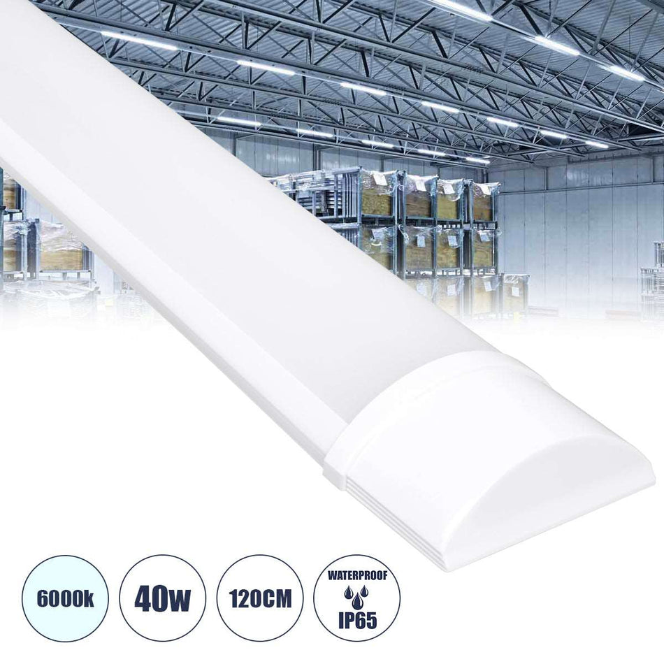 60158 LED Γραμμικό Βιομηχανικό Φωτιστικό Tri-Proof 120cm 40W 3806lm 120° AC 220-240V Αδιάβροχο IP65 Μ120 x Π7.5 x Υ2.5cm Ψυχρό Λευκό 6000K - 2 Χρόνια Εγγύηση