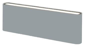 ΑΠΛΙΚΑ LED ΟΒΑΛ UP & DOWN 2Χ12W 3000K ΓΚΡΙ ΑΛΟΥΜΙΝΙΟΥ