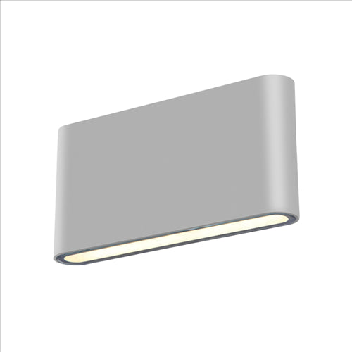 ΑΠΛΙΚΑ LED ΟΒΑΛ UP & DOWN 2Χ6W 3000K ΓΚΡΙ ΑΛΟΥΜΙΝΙΟΥ