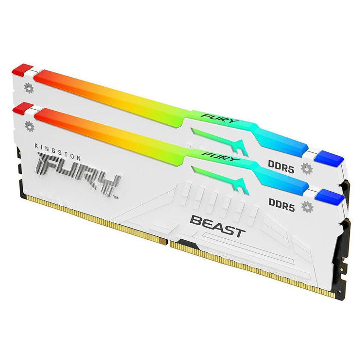 KINGSTON Memory KF556C40BWAK2-32 FURY Beast White RGB DDR5, 5600MT/s, 32GB,KIT OF 2
