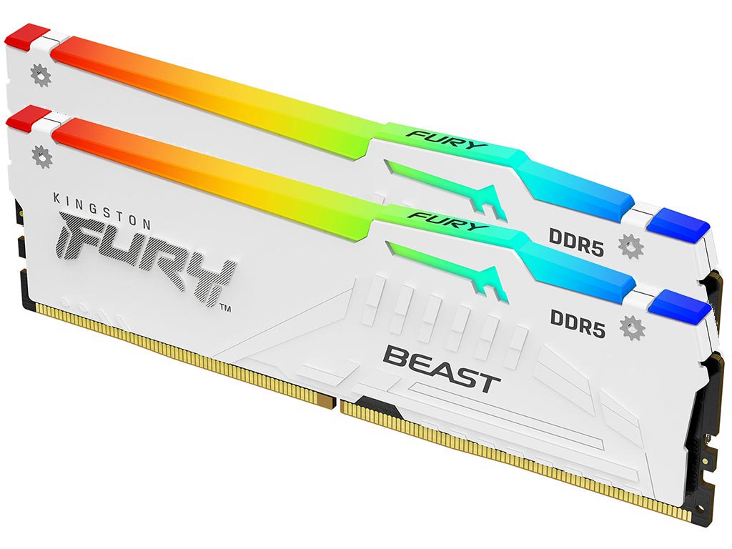KINGSTON Memory KF556C36BWEAK2-64 FURY Beast White RGB DDR5, 5600MT/s, 64GB,KIT OF 2