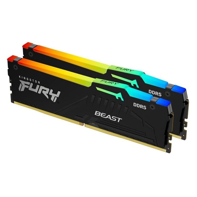 KINGSTON Memory KF552C40BBAK2-16 FURY Beast RGB DDR5, 5200MT/s, 16GB KIT OF 2