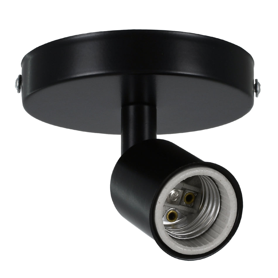 GLOBOSTAR® SARA 00843 Μοντέρνο Φωτιστικό Οροφής με Ντουί 1 x E27 AC 220-240V IP20 - Μαύρο - Μ10 x Π10 x Υ10.3cm