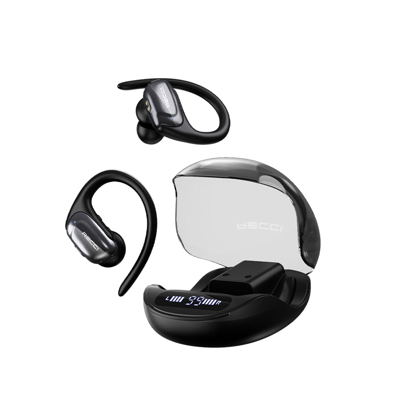 Écouteurs mains-libres Bluetooth intra-auriculaires Recci REP-W71 Starry Sky avec boîtier de charge Noir
