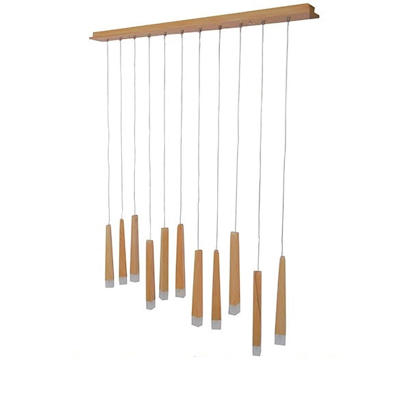 GLOBOSTAR® CALISTA 10001254 Μοντέρνο Κρεμαστό Φωτιστικό Οροφής με Ντουί 11 x G4 AC 220-240V IP20 - Μπεζ - Μ120 x Π8 x Υ33cm