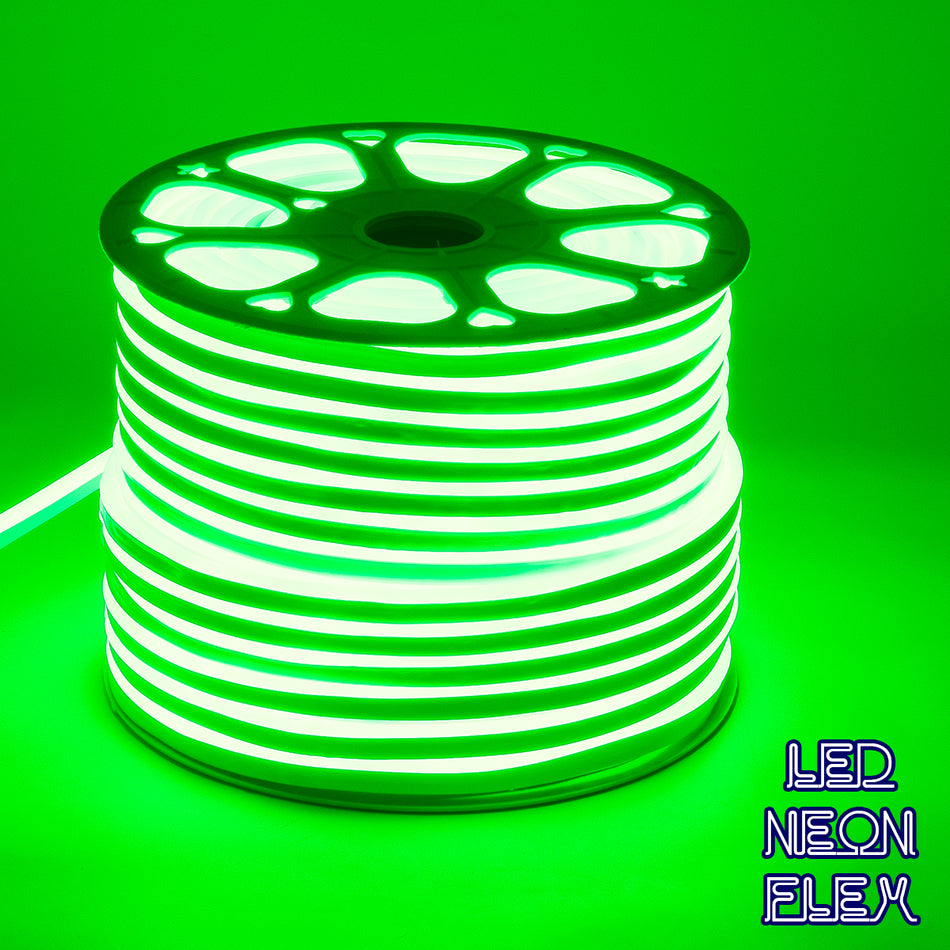 GLOBOSTAR® NEOVALE 70574 Ταινία Neon Flex LED 12W/m 600lm/m 120° DC 220-240V Αδιάβροχο IP65 120 x SMD2835 Chip/m Πράσινο Dimmable - Sanan SMD Chip - Μ100 x Π0.8 x Υ1.6cm - 3 Χρόνια Εγγύηση