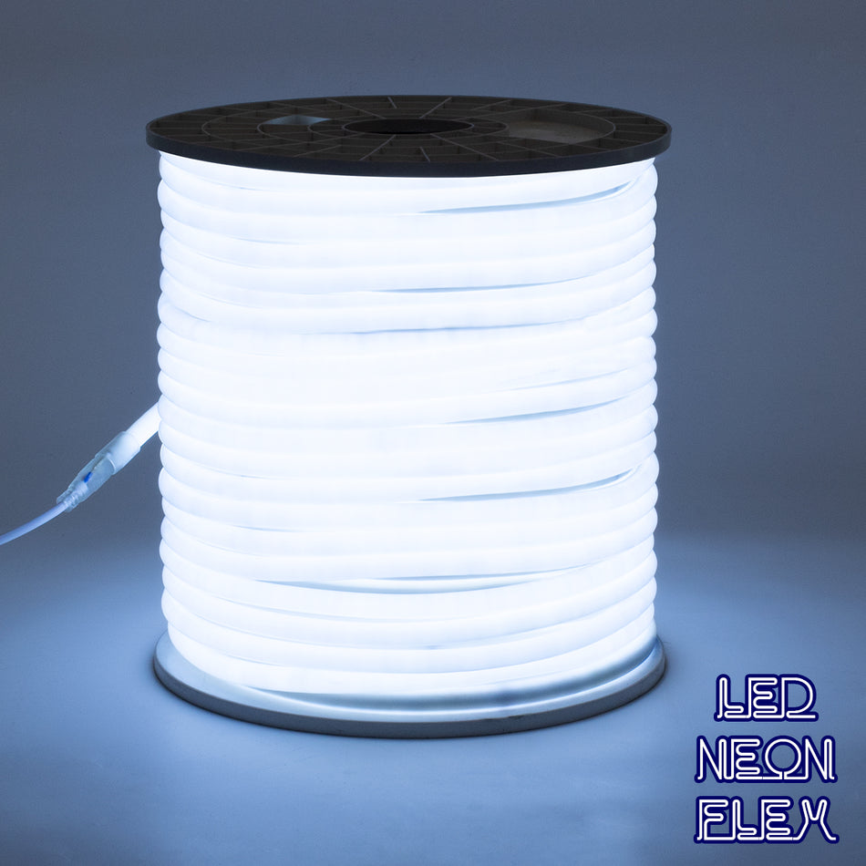 GLOBOSTAR® NEOTUBE 70590 Ταινία Neon Flex LED 12W/m 1080lm/m 360° DC 220-240V Αδιάβροχο IP65 120 x SMD2835 Chip/m Ψυχρό Λευκό 6000K Dimmable - Sanan SMD Chip - Μ100 x Π1.3 x Υ1.3cm - 3 Χρόνια Εγγύηση
