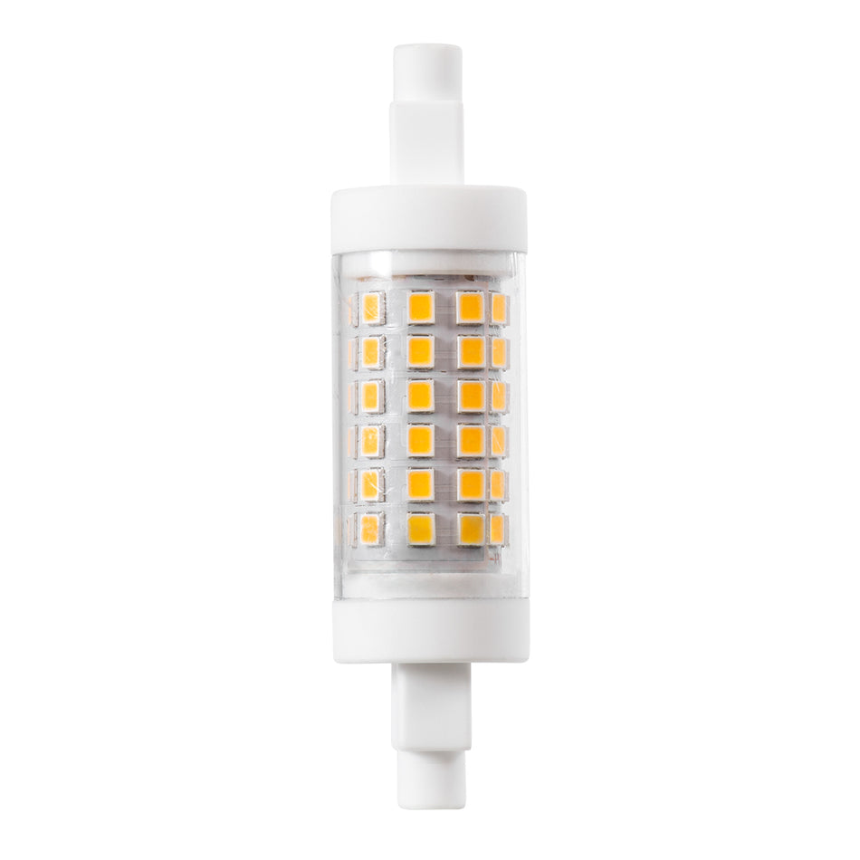 GLOBOSTAR® TUBINI 60395 Λάμπα R7S 78mm LED 7W 791lm 360° AC 220-240V IP20 Θερμό Λευκό 2700K - Lumileds SMD Chip - Μ7.8 x Π2 x Υ2cm - 3 Χρόνια Εγγύηση