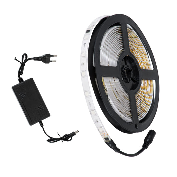 S-120001 Σετ Ταινία LED Digital Magic Strip IC3 5m 36W/5m 12V 30LED/m 5050 SMD 600lm/m 120° Αδιάβροχη IP65 με Ενσωματωμένα Προγράμματα Λειτουργίας και Τροφοδοτικό Κόκκινο