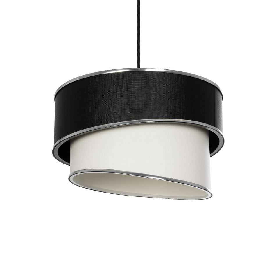 GLOBOSTAR® SONIA 203-0118 Μοντέρνο Κρεμαστό Φωτιστικό Οροφής με Ντουί 1 x E27 AC 220-240V IP20 - Λευκό & Μαύρο - Μ30 x Π30 x Υ24cm