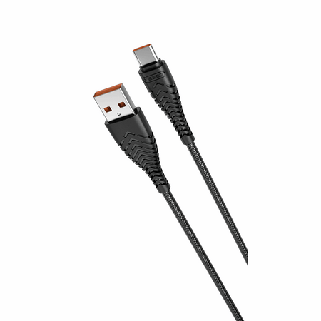 Veger V104 Braided USB 2.0 DATA Cable USB-C male - USB-A male Μαύρο 1.2m
