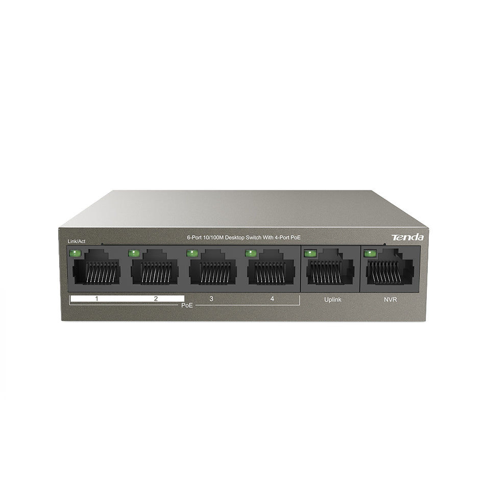 Tenda 6 Port 10/100 M Desktop Switch With 4 Port Po E