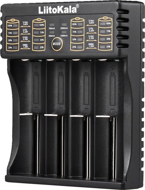 LiitoKala LII-402 USB Φορτιστής 4 Μπαταριών Li-ion/Ni-Cd/Ni-MH Μεγέθους AA/AAA/18650/16340/26650/14500