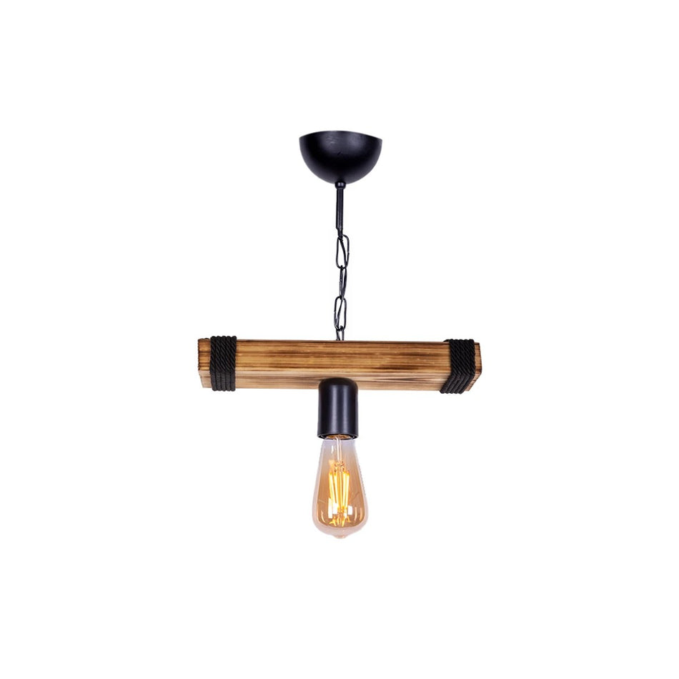 GLOBOSTAR® GLISTER 201-0001 Vintage Κρεμαστό Φωτιστικό Οροφής με Ντουί 1 x E27 AC 220-240V IP20 - Μπεζ & Μαύρο - Μ30 x Π9 x Υ10cm