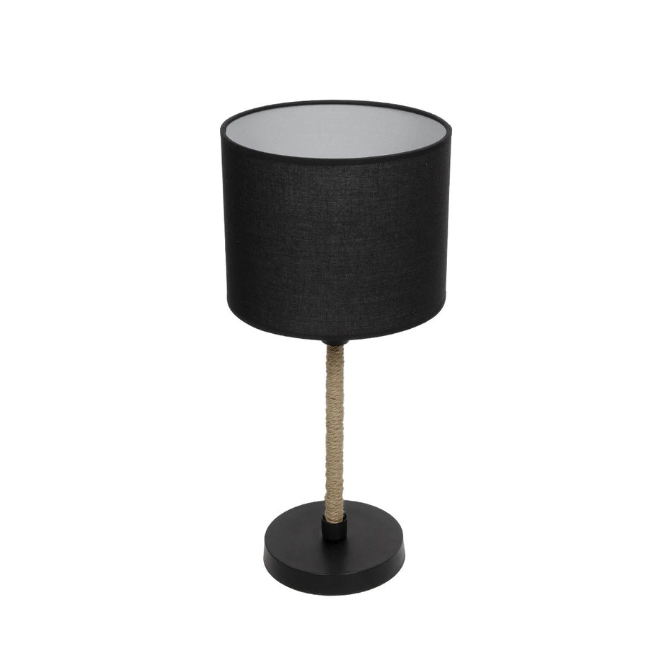 BRONX 201-0062 Lampe de table portative moderne avec douille 1 x E27 AC 220-240V IP20 - Noir & Beige - L24 x l24 x H37cm