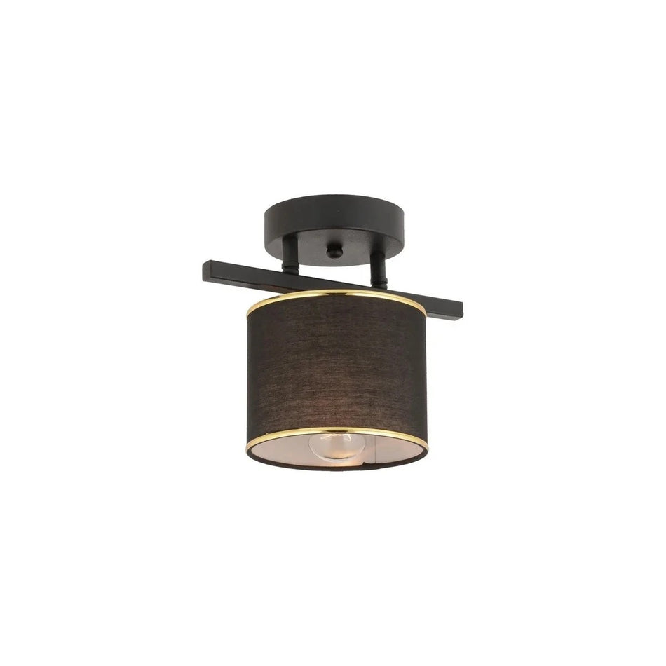 GLOBOSTAR® GLOWEN 201-0087 Vintage Φωτιστικό Οροφής με Ντουί 1 x E27 AC 220-240V IP20 - Μαύρο & Χρυσό - Μ30 x Π20 x Υ20cm