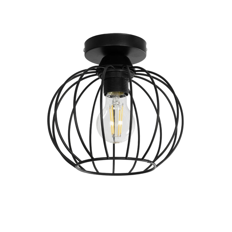 BITUIN 201-0116 Moderne Deckenleuchte mit 1 x E27 Fassung AC 220-240V IP20 - Schwarz - L21 x B21 x H18cm