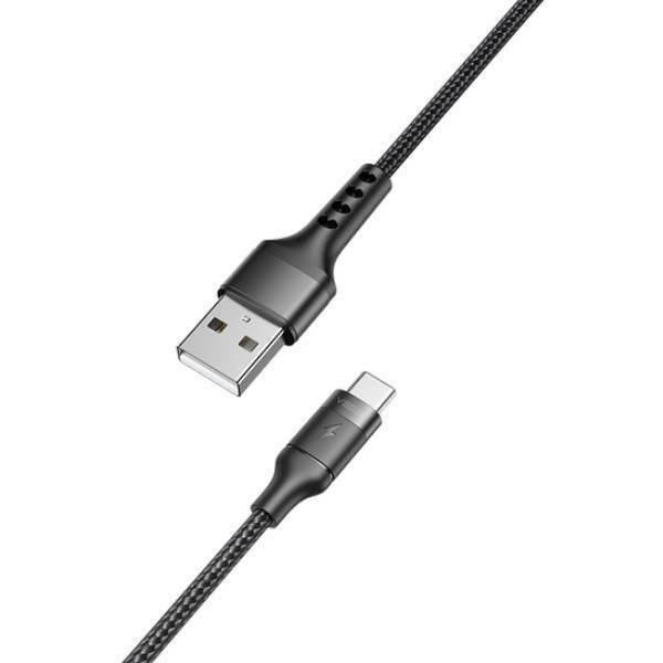 Veger AC03 Câble Tressé USB 2.0 USB-C mâle - USB-A mâle Noir 1.2m