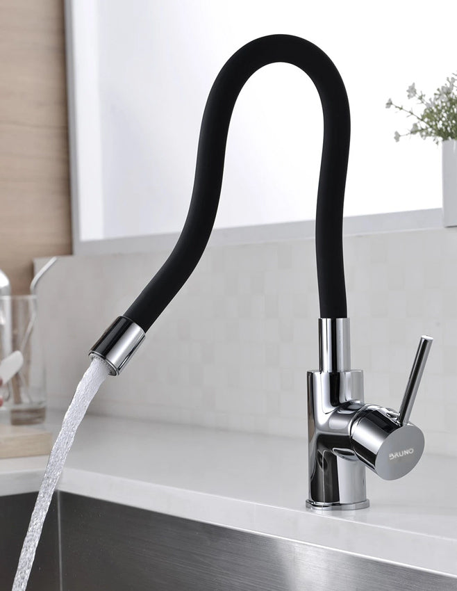 Bruno M54804-006C-S626-BK Ψηλή Σπαστή Μπαταρία Κουζίνας Πάγκου Inox Μαύρη