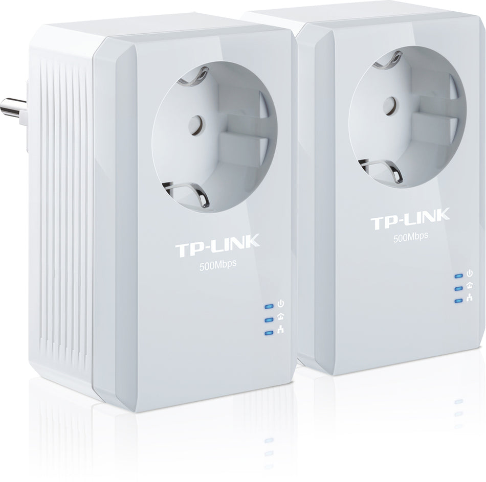 TP-LINK TL-PA4010PKIT v2.3 Powerline Διπλό για Ενσύρματη Σύνδεση με Passthrough Πρίζα και Θύρα Ethernet