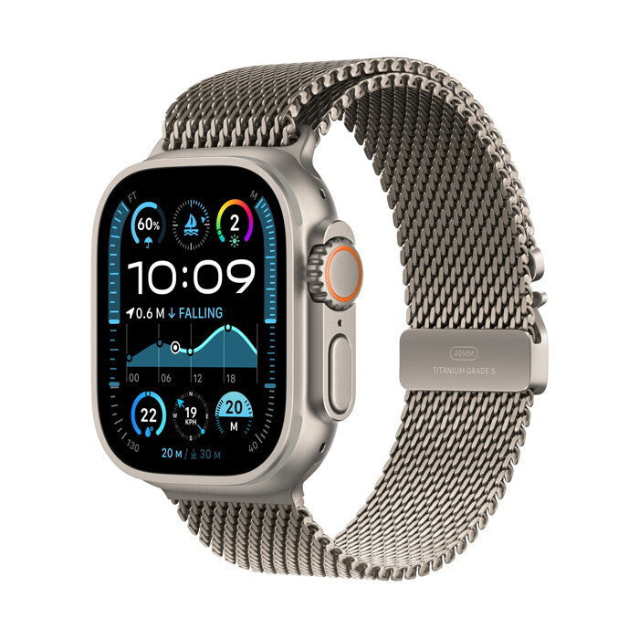 Apple Watch Ultra 2 2024 Titanium 49mm Αδιάβροχο με eSIM & Παλμογράφο Smartwatch, Large