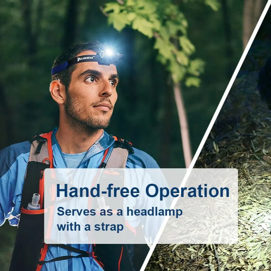 Wuben H5 Επαναφορτιζόμενος Outdoor LED Φακός Κεφαλής & Χειρός 400 Lumens 120 Ώρες Διάρκεια IP68