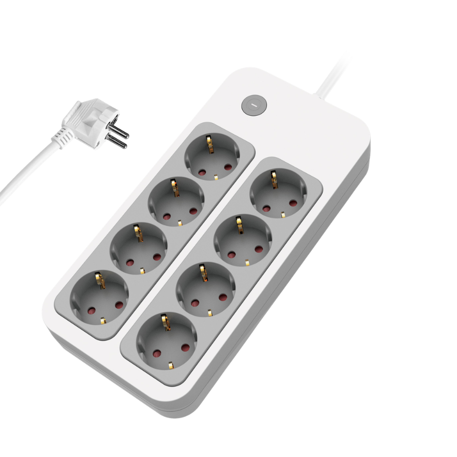 POWERTECH Multiprise de Sécurité PT-1534, 8 Prises, 16A, 1.5m