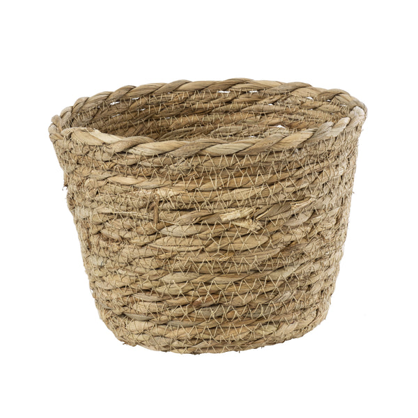 Künstlicher Garten SIFNOS 20266 Dekorativer Weidenkorb – Caspo-Topf – Blumentopf Beige Φ18 cm x H15 cm