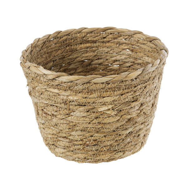 Künstlicher Garten SIFNOS 20266 Dekorativer Weidenkorb – Caspo-Topf – Blumentopf Beige Φ18 cm x H15 cm