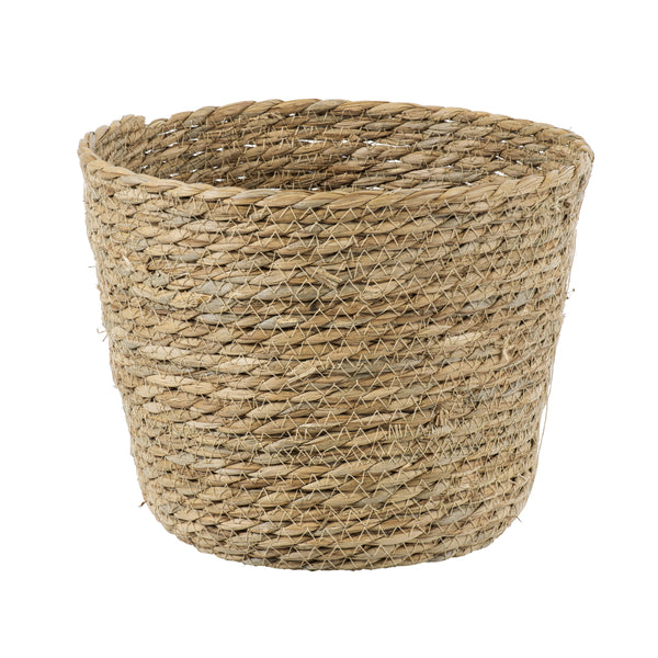 Künstlicher Garten SIFNOS 20268 Dekorativer Weidenkorb – Caspo-Topf – Blumentopf Beige Φ25 cm x H15 cm