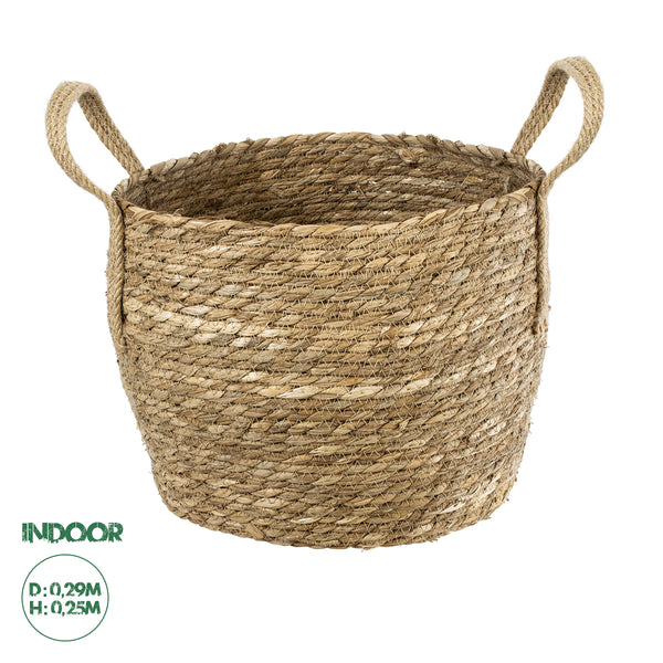 Künstlicher Garten PAROS 20277 Dekorativer Weidenkorb – Kaspo-Topf – Blumentopf Beige Φ29 cm x H25 cm