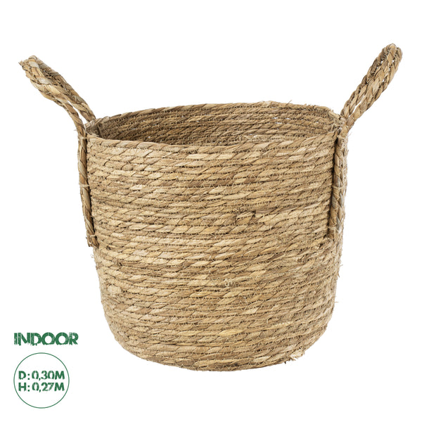 Künstlicher Garten TINOS 20291 Dekorativer Weidenkorb – Caspo-Topf – Blumentopf Beige Φ30 cm x H27 cm