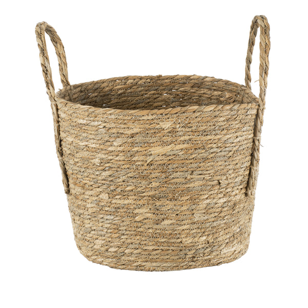 Künstlicher Garten TINOS 20292 Dekorativer Weidenkorb – Caspo-Topf – Blumentopf Beige Φ35 cm x H30 cm