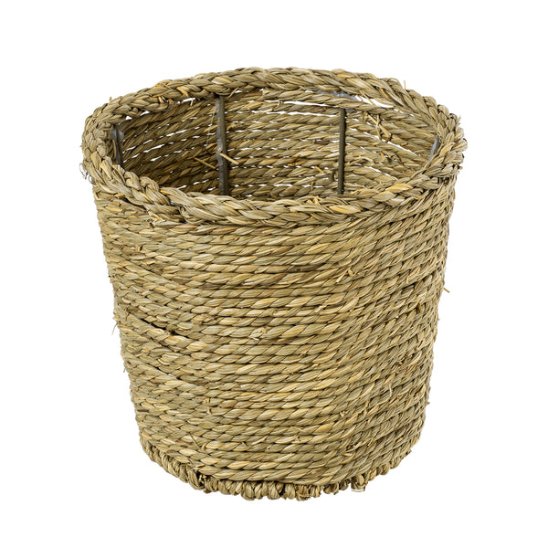 Künstlicher Garten THASSOS 20293 Dekorativer Weidenkorb – Caspo-Topf – Blumentopf Beige mit Braun Φ20 cm x H22 cm