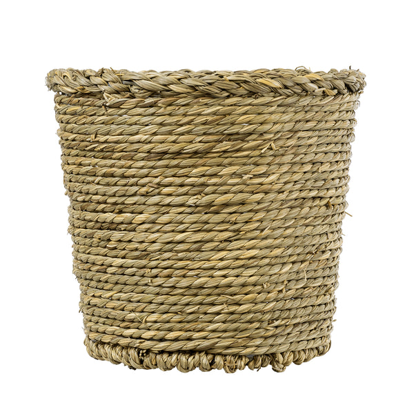 Künstlicher Garten THASSOS 20293 Dekorativer Weidenkorb – Caspo-Topf – Blumentopf Beige mit Braun Φ20 cm x H22 cm