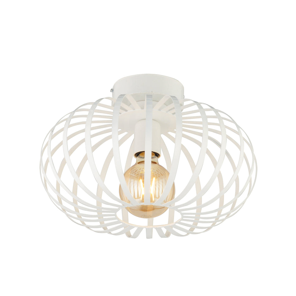 GLOBOSTAR® STAR 202-0052 Μοντέρνο Φωτιστικό Οροφής με Ντουί 1 x E27 AC 220-240V IP20 - Λευκό - Μ40 x Π40 x Υ27cm